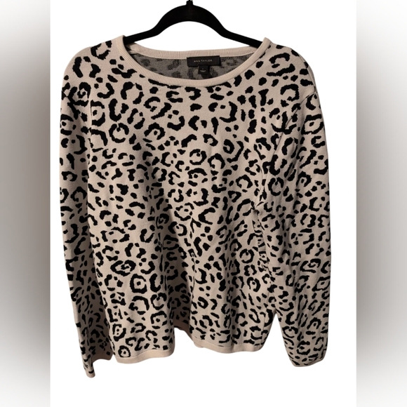 Ann Taylor Leopard Print Sweater - Black and White - Picture 1 of 1